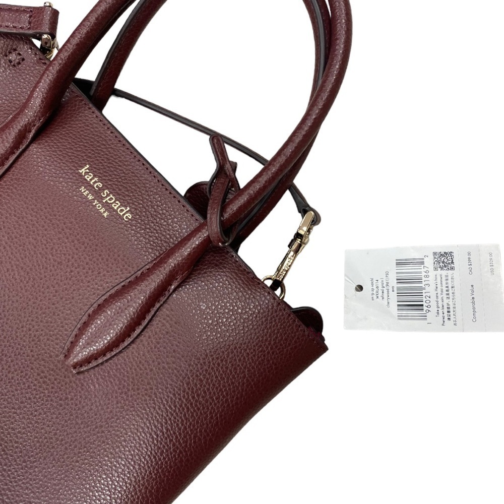 NWT Kate Spade Eva Small Top Zip Satchel in Cherrywood Red - Picture 5 of 14